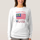 マレーシアの国旗 赤 カスタマイズ 女性 Tシャツ (正面)