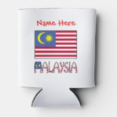 マレーシアの国旗 赤 個人名入り 缶クーラー (正面)