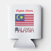 マレーシアの国旗 赤 個人名入り 缶クーラー (裏面)