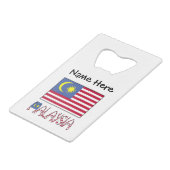 マレーシアの国旗 黒 パーソナライズ クレジットカード栓抜き (裏面アングル)