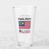 マレーシアの国旗 黒 パーソナライズ タンブラーグラス (正面)
