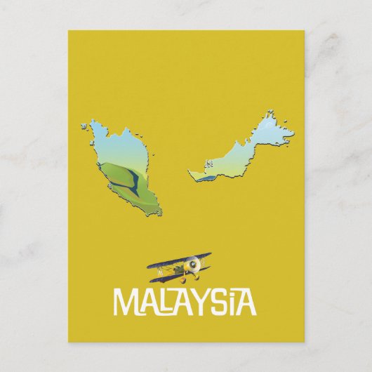 マレーシアの地図 シーズンポストカード (正面)