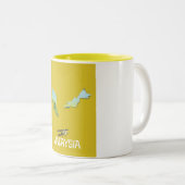 マレーシアの地図 ツートーンマグカップ (正面右)