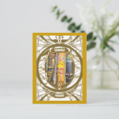 マレーシアの彫りマスク ポストカード (スタンド正面)