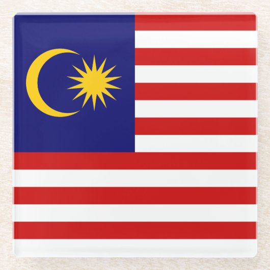 マレーシアの旗 ガラスコースター (正面)