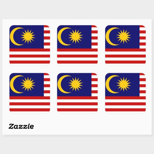 マレーシアの旗 スクエアシール (シート)