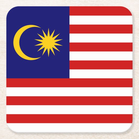 マレーシアの旗 スクエアペーパーコースター (正面)