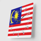 マレーシアの旗 スクエア壁時計 (傾斜)