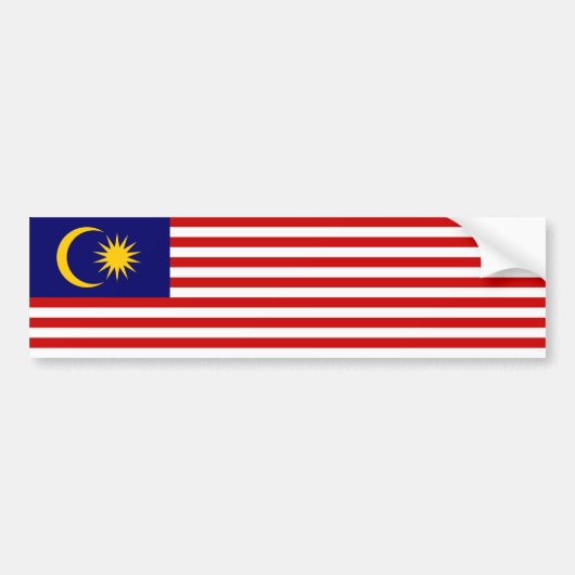 マレーシアの旗 バンパーステッカー (正面)