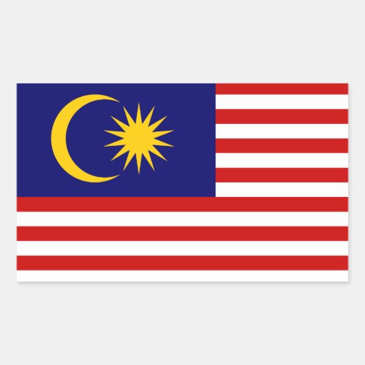 マレーシアの旗 長方形シール (正面)