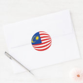 マレーシアの魚眼フラグステッカー ラウンドシール (封筒)