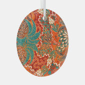 マレーシアろうけつ染め:美しいアートパターン。 ガラスオーナメント (正面右)