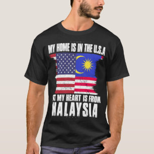 マレーシアアメリカンパトリオットオ誇りを持ったングッドホームハート Tシャツ