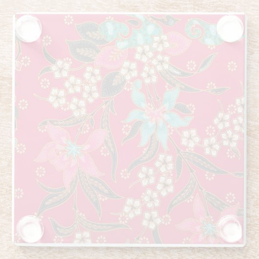 マレーシアインドネシアろうけつ染めアートパターン ガラスコースター (裏面)