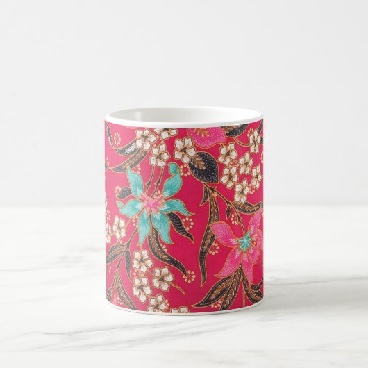 マレーシアインドネシアろうけつ染めアートパターン コーヒーマグカップ (中央)