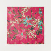 マレーシアインドネシアろうけつ染めアートパターン タペストリー (正面(横))