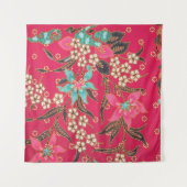 マレーシアインドネシアろうけつ染めアートパターン タペストリー (正面)