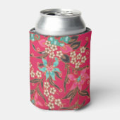 マレーシアインドネシアろうけつ染めアートパターン 缶クーラー (缶正面)