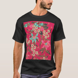 マレーシアインドネシアろうけつ染めアートパターン Tシャツ