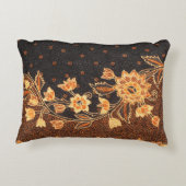 マレーシアインドネシアろうけつ染めアート美しい アクセントクッション (裏面)