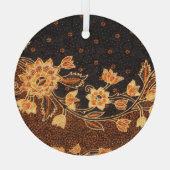 マレーシアインドネシアろうけつ染めアート美しい ガラスオーナメント (裏面)