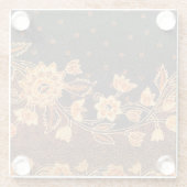 マレーシアインドネシアろうけつ染めアート美しい ガラスコースター (裏面)