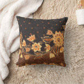 マレーシアインドネシアろうけつ染めアート美しい クッション (ブランケット)