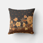 マレーシアインドネシアろうけつ染めアート美しい クッション (裏面)