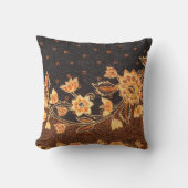 マレーシアインドネシアろうけつ染めアート美しい クッション (正面)