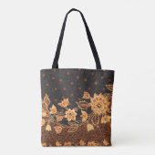 マレーシアインドネシアろうけつ染めアート美しい トートバッグ (裏面)