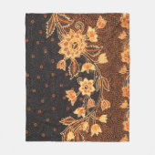 マレーシアインドネシアろうけつ染めアート美しい フリースブランケット (正面)