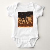 マレーシアインドネシアろうけつ染めアート美しい ベビーボディスーツ (正面)