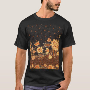 マレーシアインドネシアろうけつ染めアート美しい Tシャツ