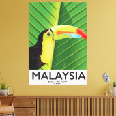 マレーシアオオハシの旅行ポスター キャンバスプリント (インサイチュ (リビング))