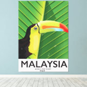 マレーシアオオハシの旅行ポスター キャンバスプリント (インサイチュ (ウッドフロア))
