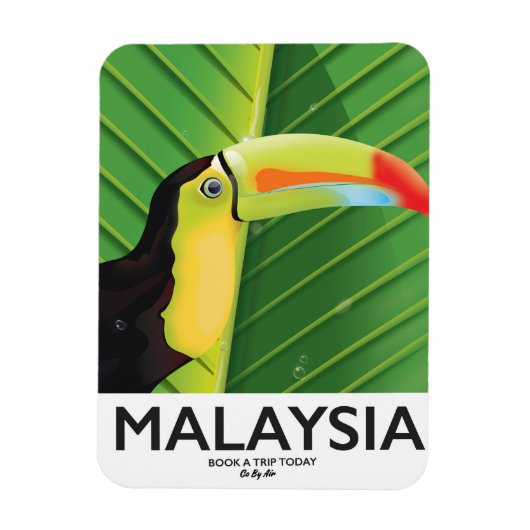 マレーシアオオハシの旅行ポスター マグネット (縦)