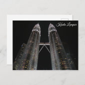 マレーシアクアラルンプールペトロナスタワーズアットナイト ポストカード (正面/裏面)