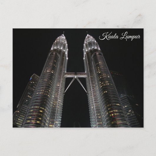 マレーシアクアラルンプールペトロナスタワーズアットナイト ポストカード (正面)
