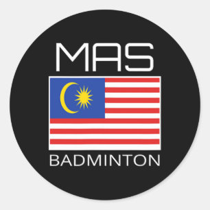 マレーシアドミントンチームマレーシアアスリートマス国旗 ラウンドシール