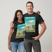 マレーシアヴィンテージミニマルレトロ旅行ポスター Tシャツ (ユニセックス)