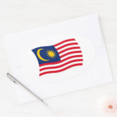 マレーシア国旗のシール 楕円形シール (封筒)