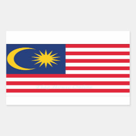 マレーシア国旗のシール 長方形シール