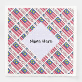 マレーシア国旗のタイル張りブラック・ペルソナライゼーション (正面)