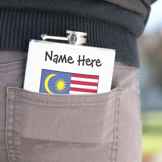 マレーシア国旗のブラックパーソナライゼーション フラスク (インサイチュ)
