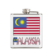 マレーシア国旗のブラックパーソナライゼーション フラスク (裏面)