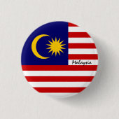 マレーシア国旗のボタン、愛国的なマレーシア国旗のファッション 缶バッジ (正面)