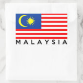 マレーシア国旗の国文字名 長方形シール (バッグ)