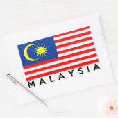 マレーシア国旗の国文字名 長方形シール (封筒)