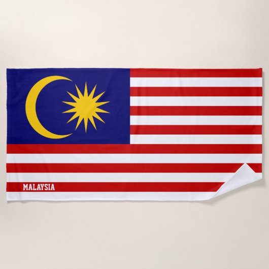 マレーシア国旗の壮麗な愛国心 ビーチタオル (正面)
