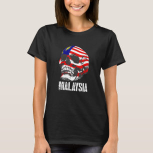 マレーシア国旗スカルマレーシアプライド愛国心 Tシャツ